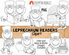 Leprechaun Reading ClipArt - St. Patrick's Day Book Leprechauns - Irish Leprechauns Graphics - Sublimation PNG