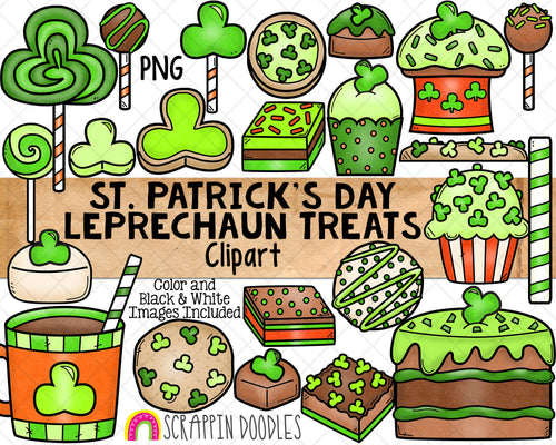 St. Patrick's Day ClipArt - Leprechaun Treats - St Patricks Day Party Food Clip Art - Commercial Use St Patricks Day Sublimation PNG