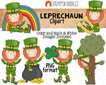 Leprechaun ClipArt Bundle - St. Patrick's Day Leprechauns - Sublimation PNG