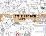 Little Red Hen ClipArt - Nursery Rhyme - Fairy Tale Graphics - Children's Stories ClipArt - Story time - Commercial Use PNG