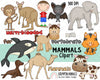 Mammals ClipArt - Cute Animal Clipart - Mammal Clip Art - Instant Download Hand Drawn Graphics 