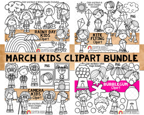 March Kids ClipArt Bundle