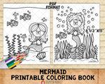 Mermaid Coloring Book - Mermaid Coloring Pages - Printable PDF