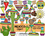 Mexico ClipArt - Cinco de Mayo ClipArt - Sugar Skull ClipArt - Calavera - Cactus - Sombrero - Castanets - Mexican Pottery - Pinata - Maracas