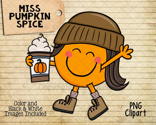 Miss Pumpkin Spice PNG ClipArt - Pumpkin Spice Lover - Sublimation PNG Graphics