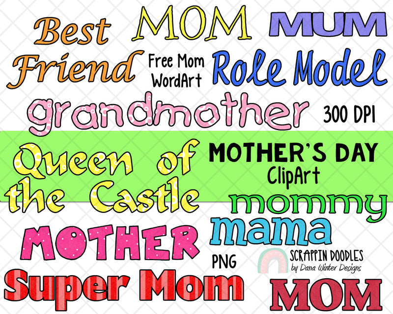 Mothers Day Clipart - Spring ClipArt - Mom Clipart - Mum Clipart - Mothers Day Sublimation Designs - Mothers Day Gifts