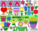 Mothers Day Clipart - Spring ClipArt - Mom Clipart - Mum Clipart - Mothers Day Sublimation Designs - Mothers Day Gifts
