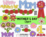 Mothers Day Clipart - Mom Clipart - Mum Clipart - Mothers Day Sublimation Designs - Mothers Day Gifts 