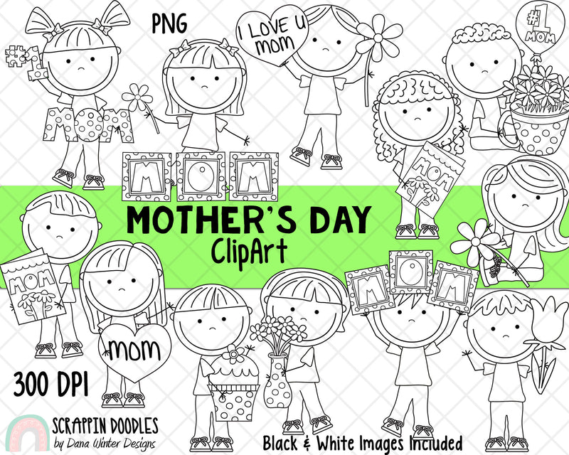 Mothers Day Clipart - Mothers Day Kids ClipArt - Mom Clipart - Mum Clipart - Mothers Day Sublimation Designs - Mothers Day Gifts