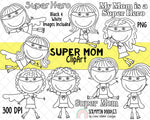 Super Mom ClipArt - Mothers Day Clipart - Mom Clipart - Mum Clipart - Mothers Day Sublimation Designs - Mothers Day Gifts