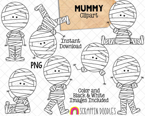 Mummy ClipArt - Mummy PNG - Halloween Graphics - Commercial Use Sublimation Graphics 