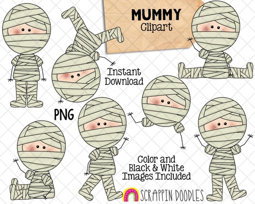 Mummy ClipArt - Mummy PNG - Halloween Graphics - Commercial Use Sublimation Graphics 