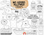 Germs ClipArt - Hygiene - Coughing in Arm Clip Art - Sneezing in Tissue - Germ Booger PNG