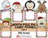 North Pole Pals Clipart - Christmas Candy Frames Clipart - Instant Download