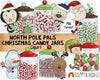 North Pole Pals Clipart - Christmas Candy Jars Clipart - Instant Download - Hand Drawn PNG