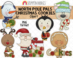 North Pole Pals Clipart BUNDLE - Christmas Clipart Bundle- Instant Download - Hand Drawn PNG