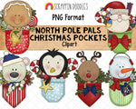 North Pole Pals Clipart BUNDLE - Christmas Clipart Bundle- Instant Download - Hand Drawn PNG