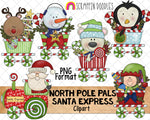 North Pole Pals Clipart BUNDLE - Christmas Clipart Bundle- Instant Download - Hand Drawn PNG