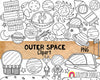 Outer Space ClipArt - Astronaut Graphics - Planets PNG - Galaxy - Space Station - Alien ClipArt - UFO - Space Shuttle - Commercial Use PNG