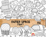 Outer Space ClipArt - Astronaut Graphics - Planets PNG - Galaxy - Space Station - Alien ClipArt - UFO - Space Shuttle - Commercial Use PNG