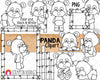 Panda ClipArt - Baby Pandas - Bamboo Frame - Nursery Commercial Use PNG