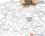 Parent / Teacher Partnership ClipArt - Meet the Teacher - Parents Meeting Teachers - Commercial Use PNG