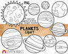 Planets Clipart - Saturn - Uranus - Neptune - Mars - Jupiter - Mercury - Earth - Venus - Sun - Sublimation - Hand Drawn PNG