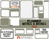 Planner Notes & Boxes - Elodie - Planner Templates - Digital Planner Templates - Planners Frames and Borders - Hand Drawn PNG