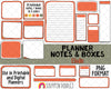 Planner Notes & Boxes - Elodie - Planner Templates - Digital Planner Templates - Planners Frames and Borders - Hand Drawn PNG