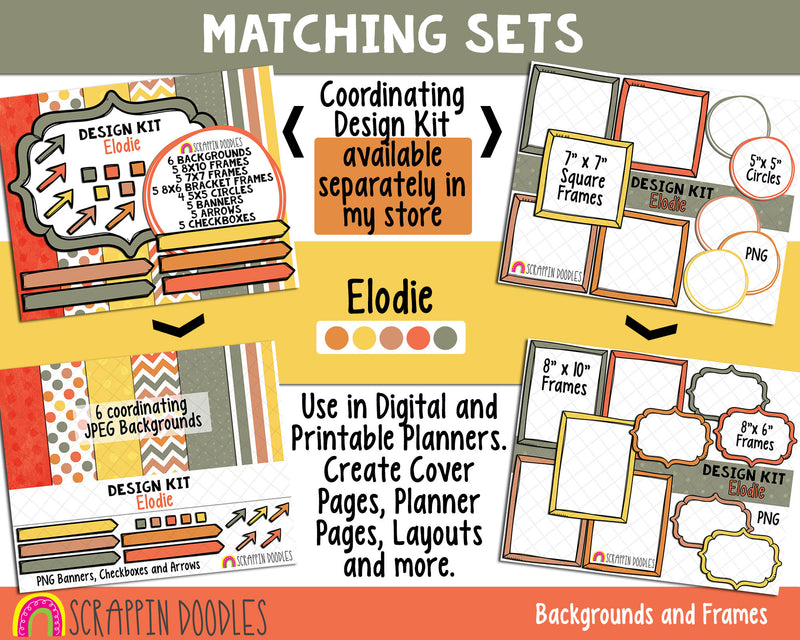 Planner Notes & Boxes - Elodie - Planner Templates - Digital Planner Templates - Planners Frames and Borders