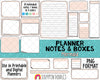 Planner Notes & Boxes - Elodie - Planner Templates - Digital Planner Templates - Planners Frames and Borders - Hand Drawn PNG