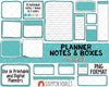 Planner Notes & Boxes - Elodie - Planner Templates - Digital Planner Templates - Planners Frames and Borders - Hand Drawn PNG