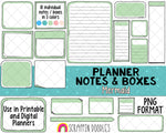 Planner Notes & Boxes - Elodie - Planner Templates - Digital Planner Templates - Planners Frames and Borders - Hand Drawn PNG