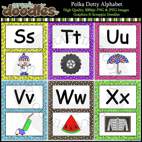 Polka Dotty Alphabet Letter Size Posters