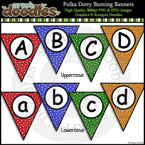 Polka Dotty Editable Bunting Banners