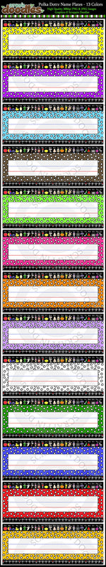 Polka Dotty Editable Desk Name Plates