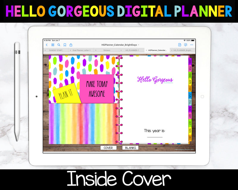 Bright Days Digital Planner - Calendar & Blanks - Undated Instant Download