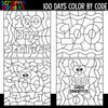 100 Days of School Color By Code Templates Commercial Use