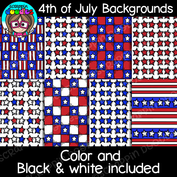 4th of July USA Backgrounds Clipart