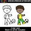 Multicultural Action Kids Clipart Bundle