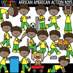 Multicultural Action Kids Clipart Bundle