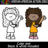 Multicultural Action Kids Clipart Bundle
