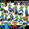 Multicultural Action Kids Clipart Bundle