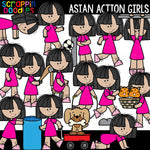 Multicultural Action Kids Clipart Bundle