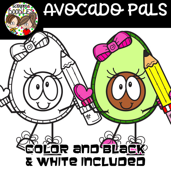 Avocado Pals - Food Character Clip Art