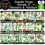 Doodle Frogs Clip Art Bundle 2 - Seasons & Holidays