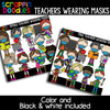 Teachers Wearing Masks Clipart Bundle