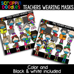 Teachers Wearing Masks Clipart Bundle