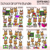 School Giraffes Clip Art Bundle