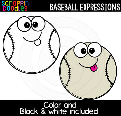 Baseball Facial Expressions Clip Art